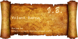 Volent Barna névjegykártya